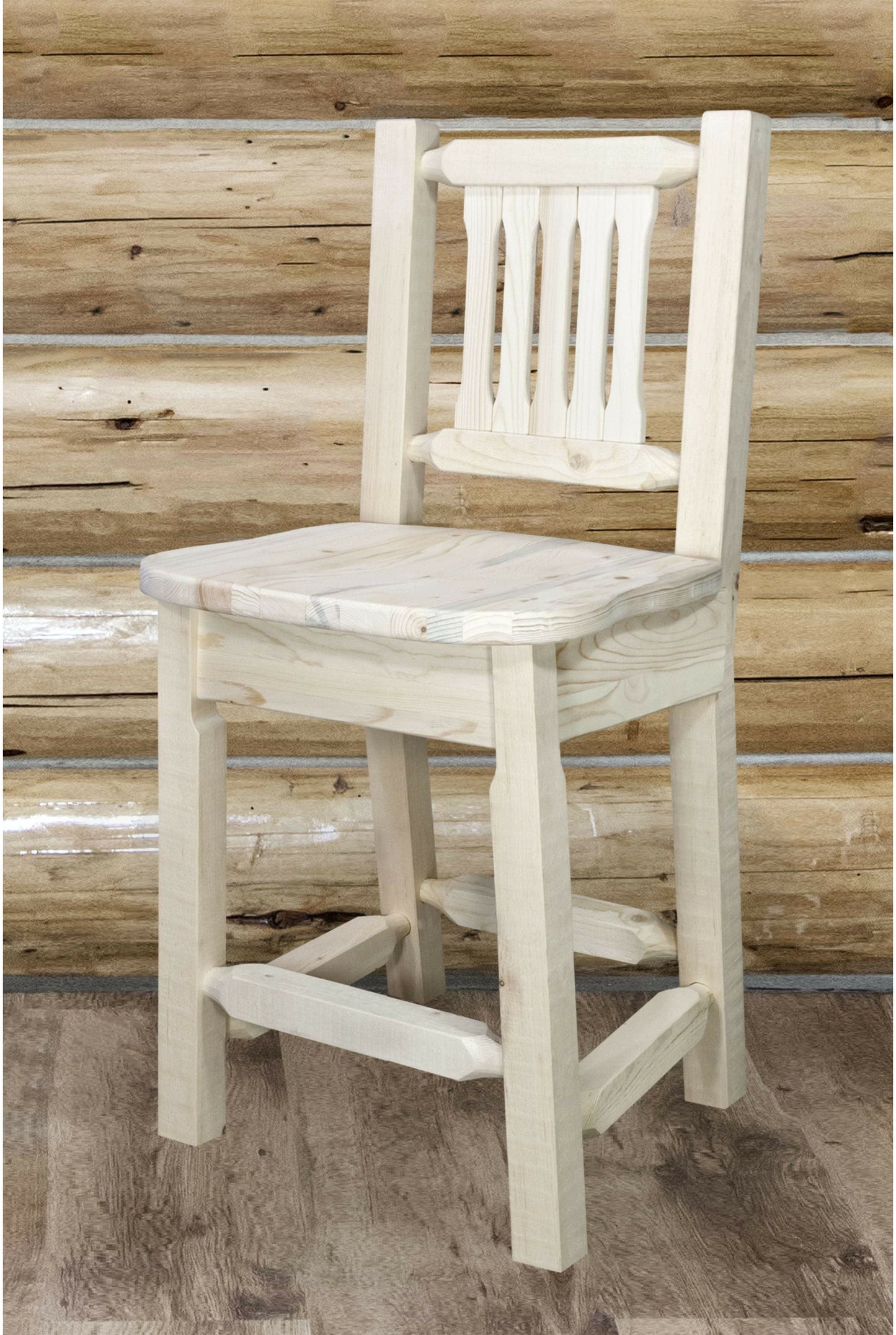 Montana Woodworks Homestead Kollektion Counter Height Barshocker mit Rücken