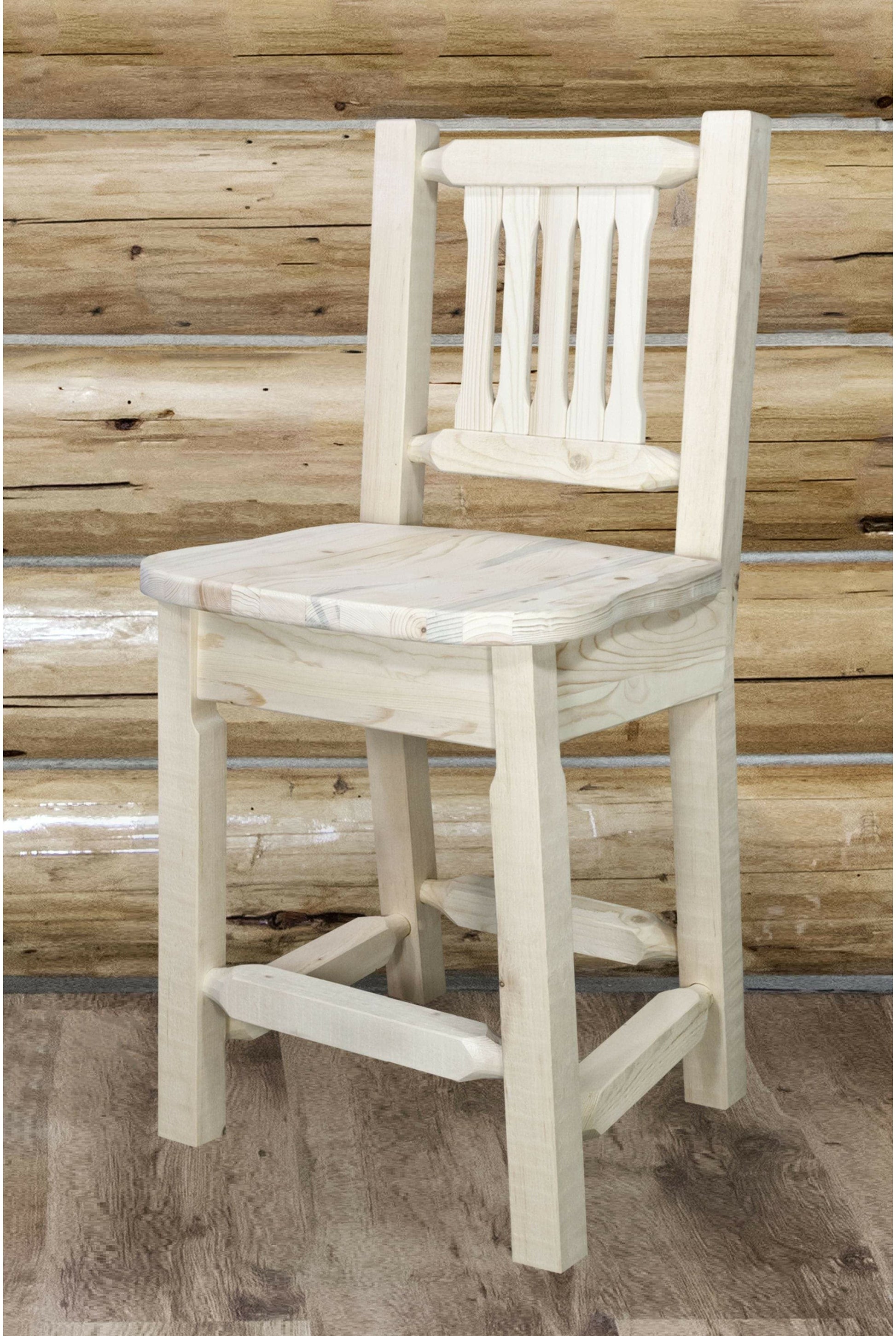 Montana Woodworks Homestead Kollektion Counter Height Barshocker mit Rücken