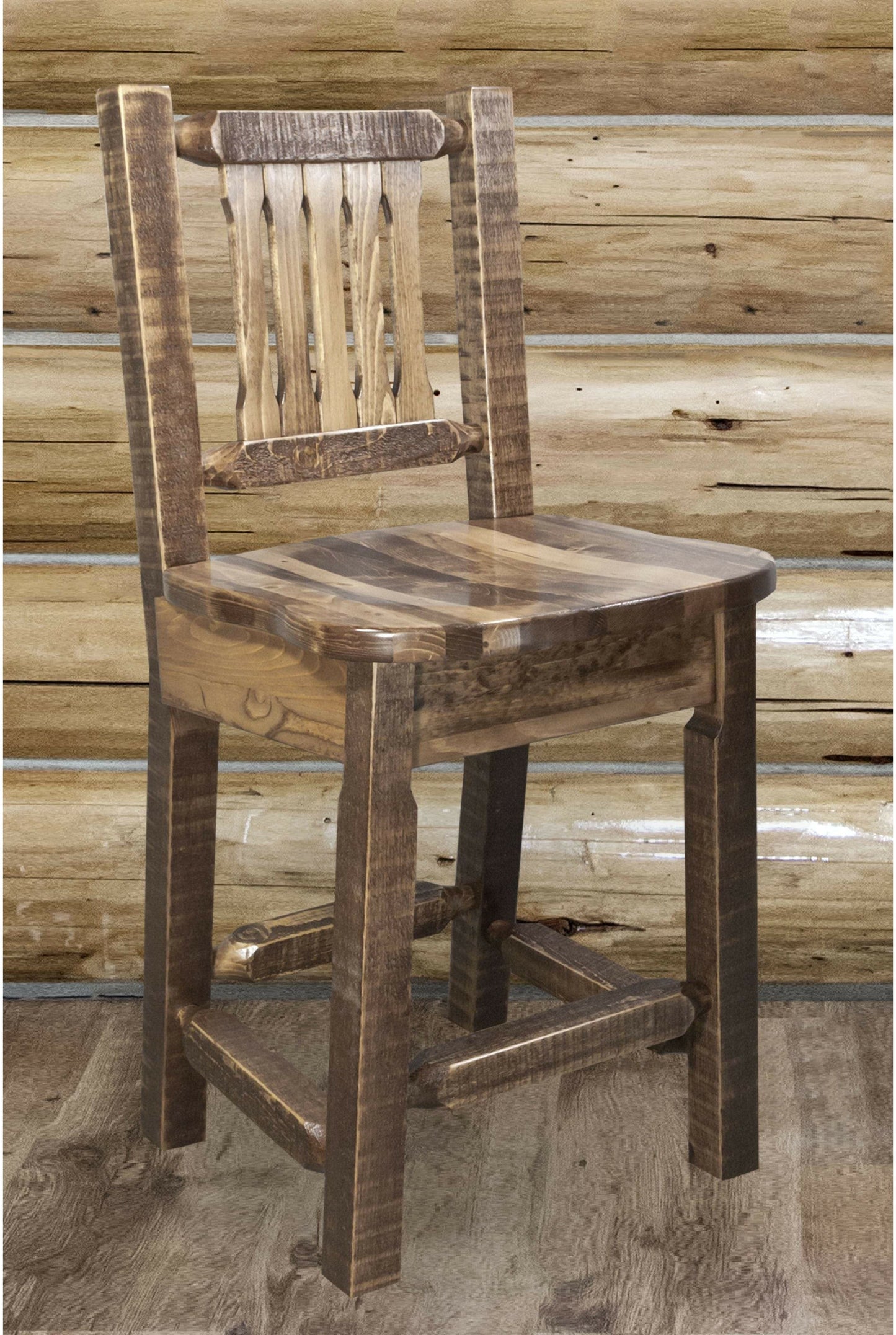Montana Woodworks Homestead Kollektion Counter Height Barshocker mit Rücken