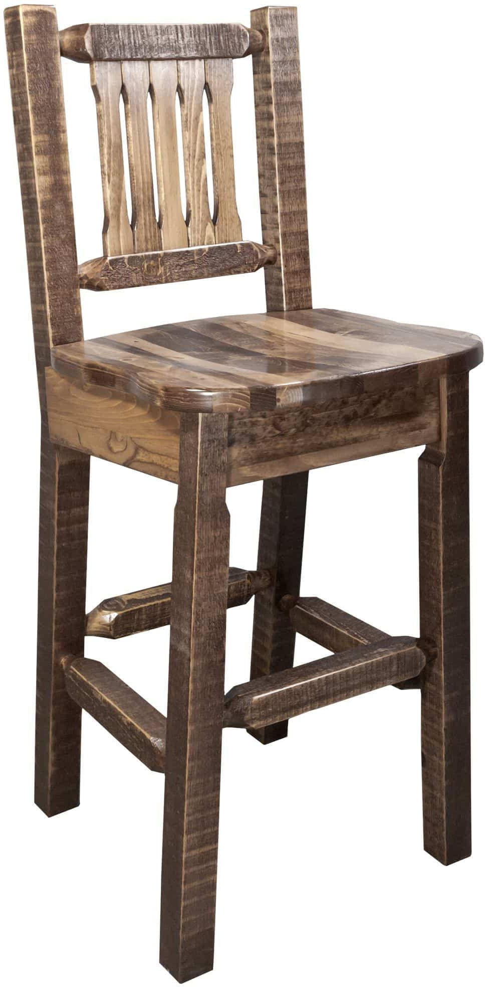 Montana Woodworks Homestead Kollektion Counter Height Barshocker mit Rücken