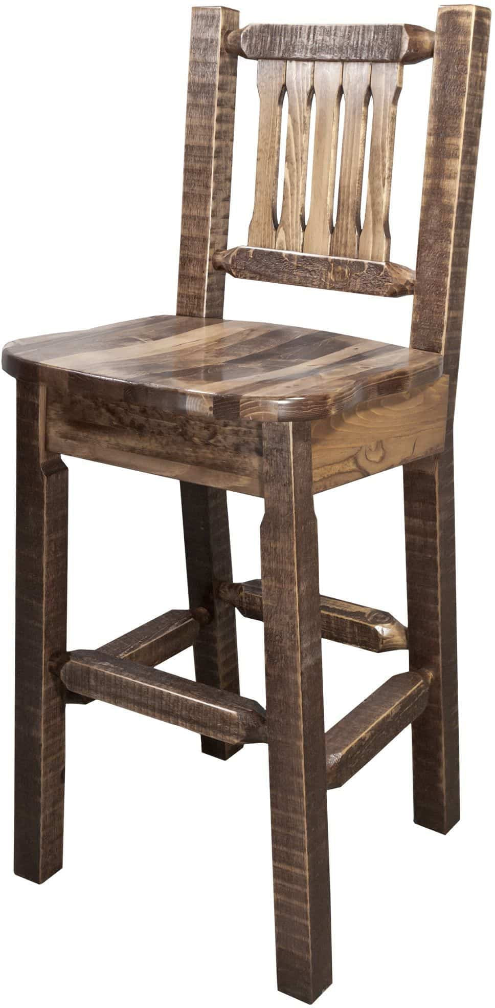 Montana Woodworks Homestead Kollektion Counter Height Barshocker mit Rücken