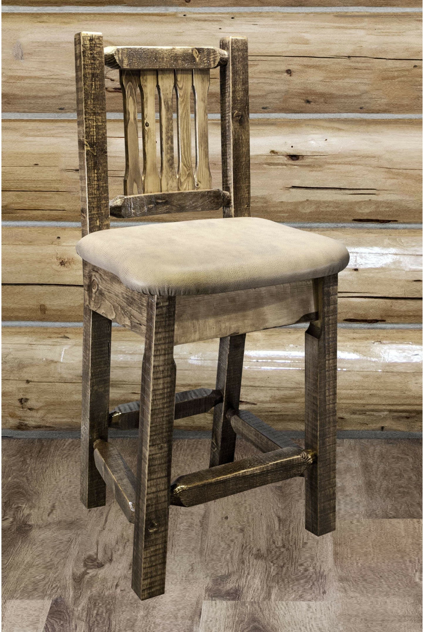 Montana Woodworks Homestead Kollektion Counter Height Barshocker mit Rücken