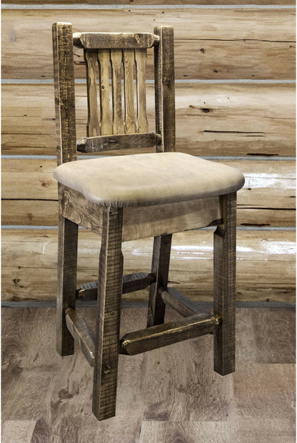 Montana Woodworks Homestead Kollektion Counter Height Barshocker mit Rücken
