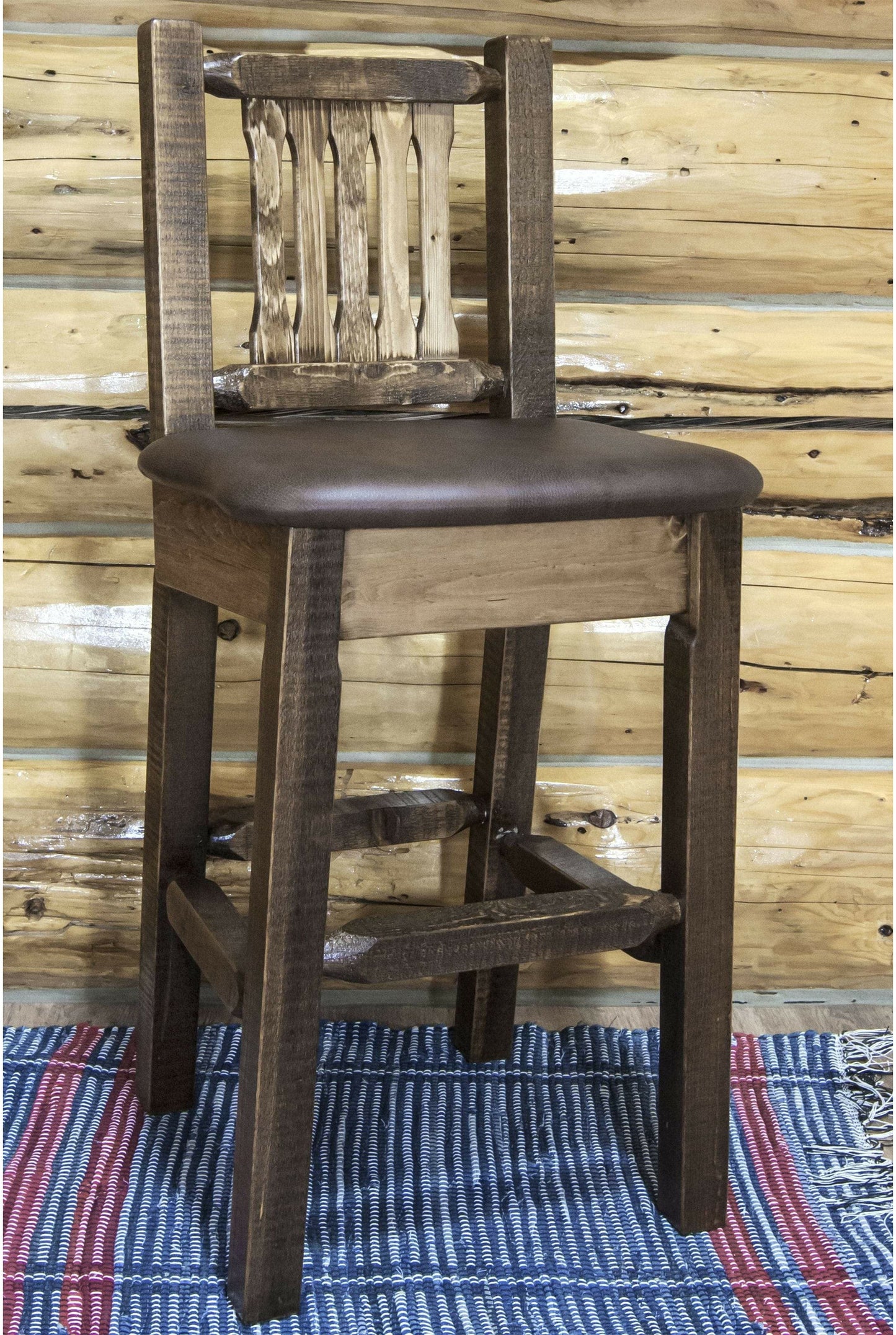 Montana Woodworks Homestead Kollektion Counter Height Barshocker mit Rücken