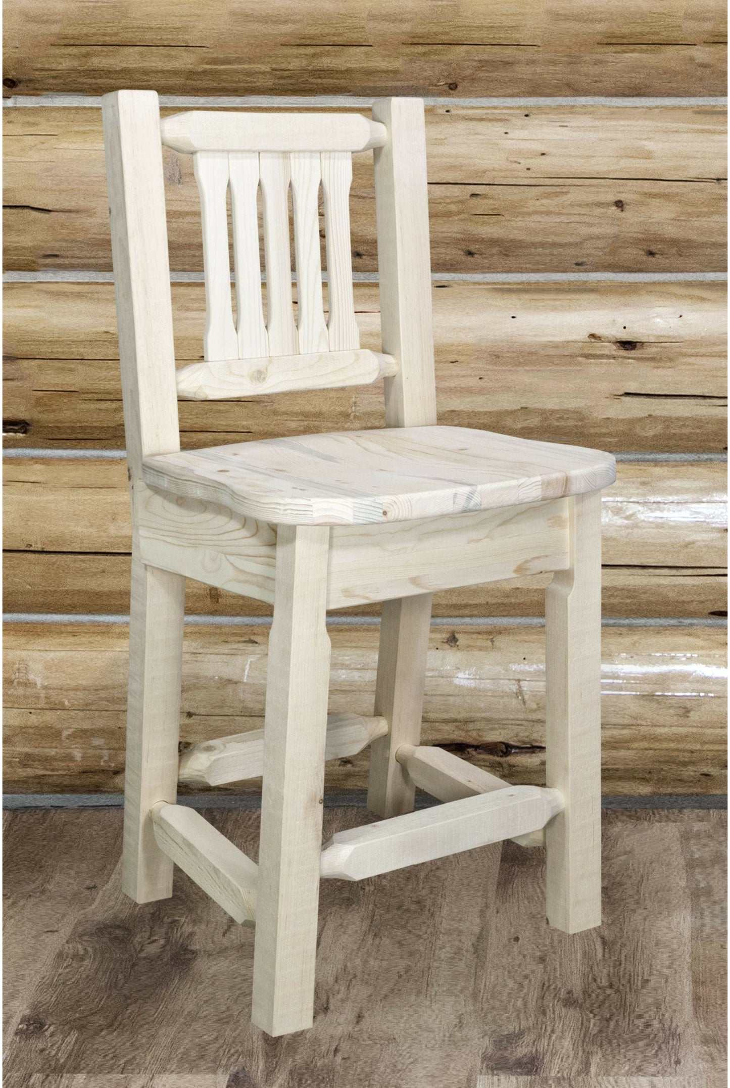 Montana Woodworks Homestead Kollektion Counter Height Barshocker mit Rücken
