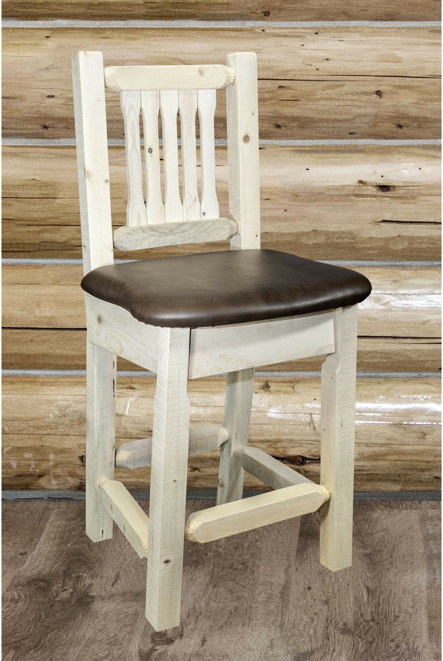 Montana Woodworks Homestead Kollektion Counter Height Barshocker mit Rücken