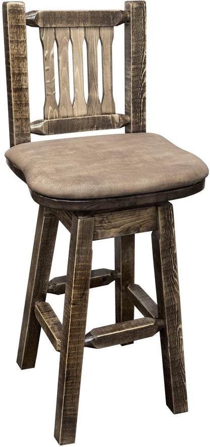 Montana Woodworks Homestead Kollektion Counter Height Barshocker mit Back & Swivel