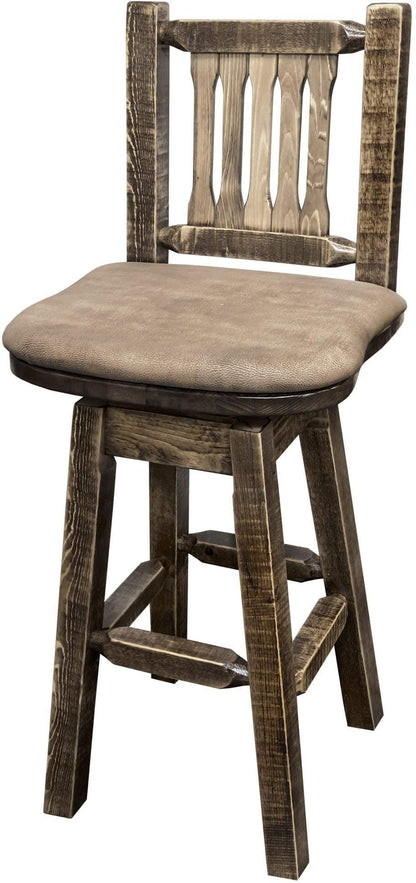 Montana Woodworks Homestead Kollektion Counter Height Barshocker mit Back & Swivel
