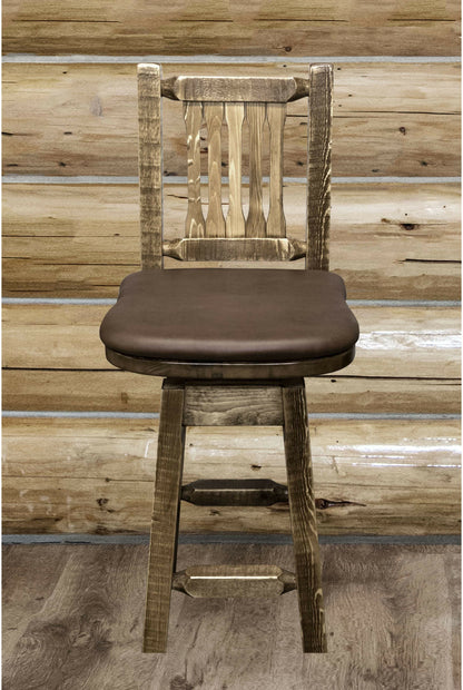 Montana Woodworks Homestead Kollektion Counter Height Barshocker mit Back & Swivel