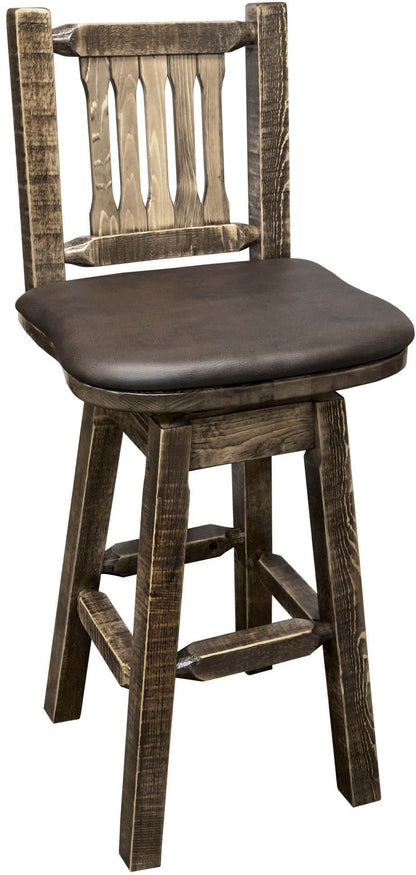 Montana Woodworks Homestead Kollektion Counter Height Barshocker mit Back & Swivel