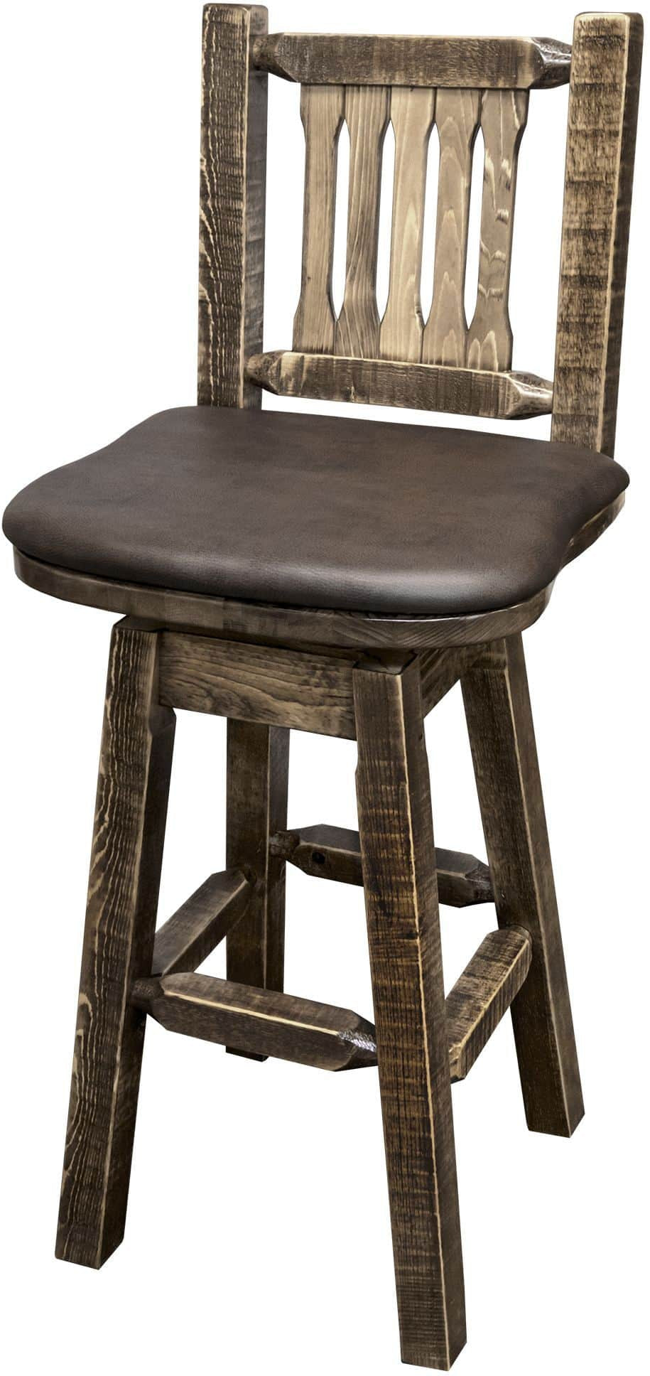 Montana Woodworks Homestead Kollektion Counter Height Barshocker mit Back & Swivel