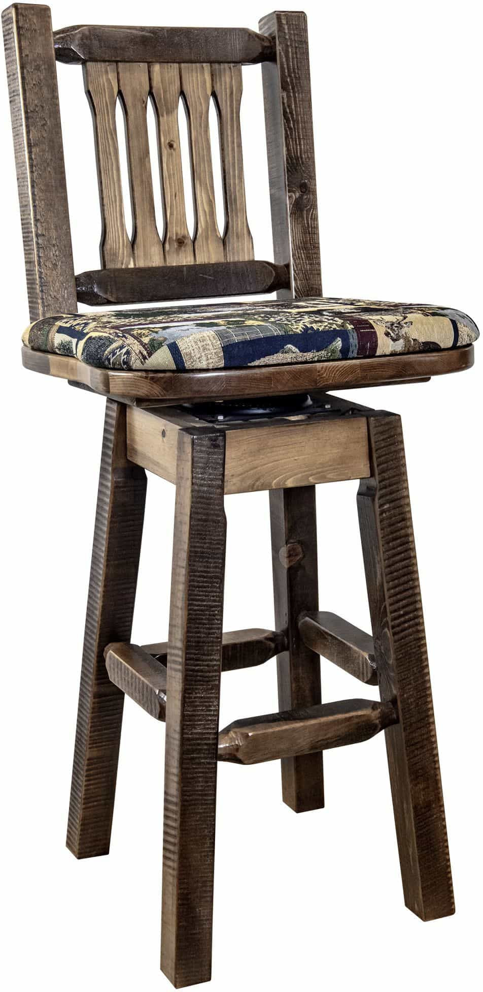 Montana Woodworks Homestead Kollektion Counter Height Barshocker mit Back & Swivel