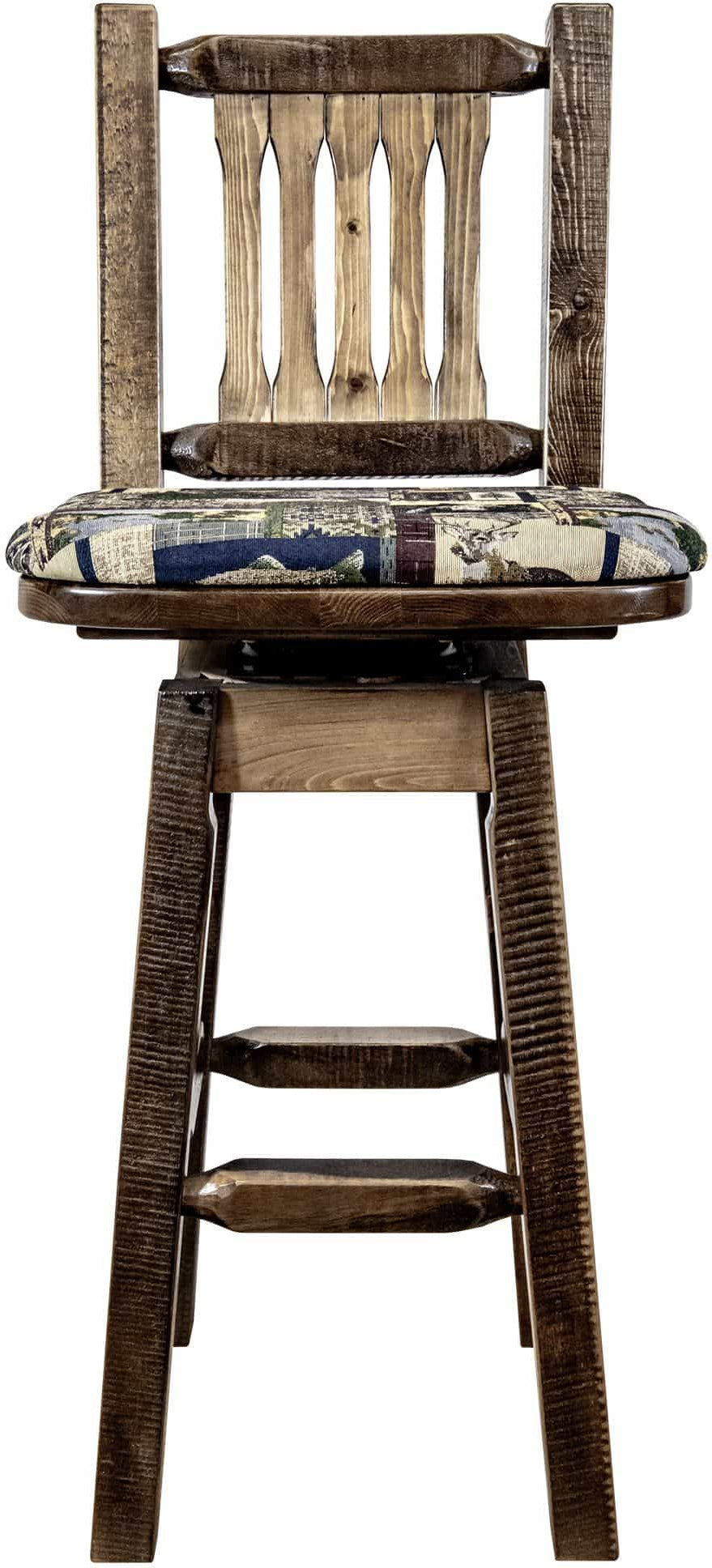 Montana Woodworks Homestead Kollektion Counter Height Barshocker mit Back & Swivel