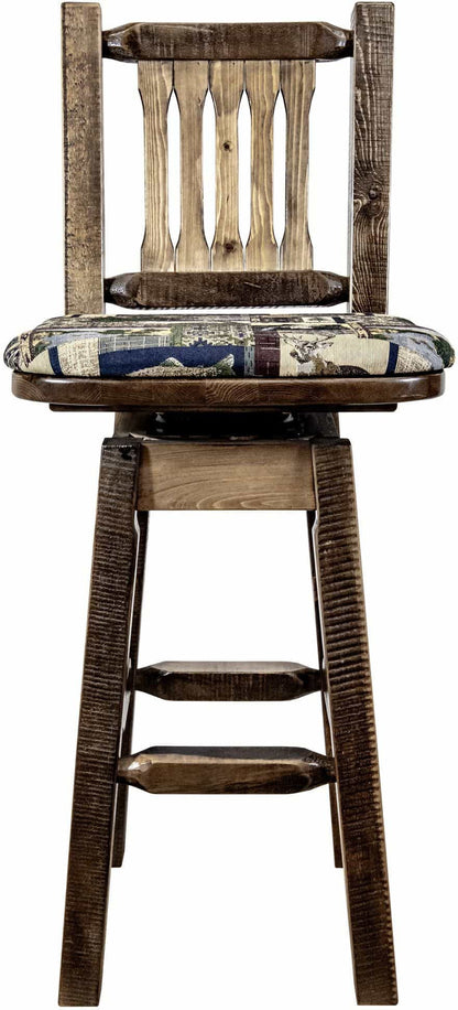 Montana Woodworks Homestead Kollektion Counter Height Barshocker mit Back & Swivel