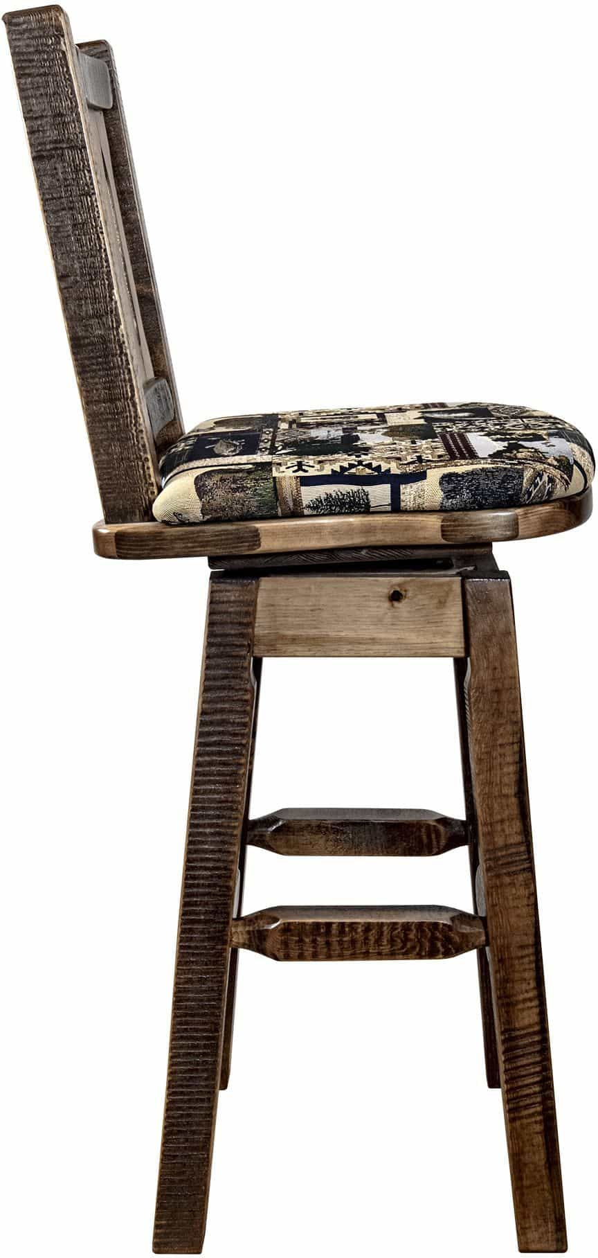 Montana Woodworks Homestead Kollektion Counter Height Barshocker mit Back & Swivel