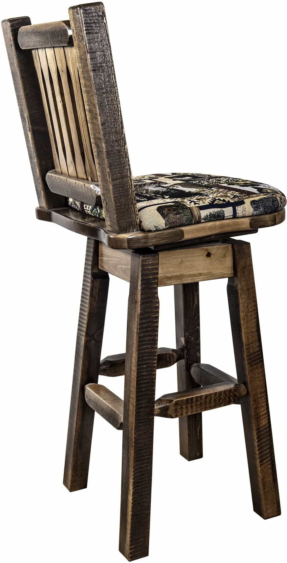 Montana Woodworks Homestead Kollektion Counter Height Barshocker mit Back & Swivel