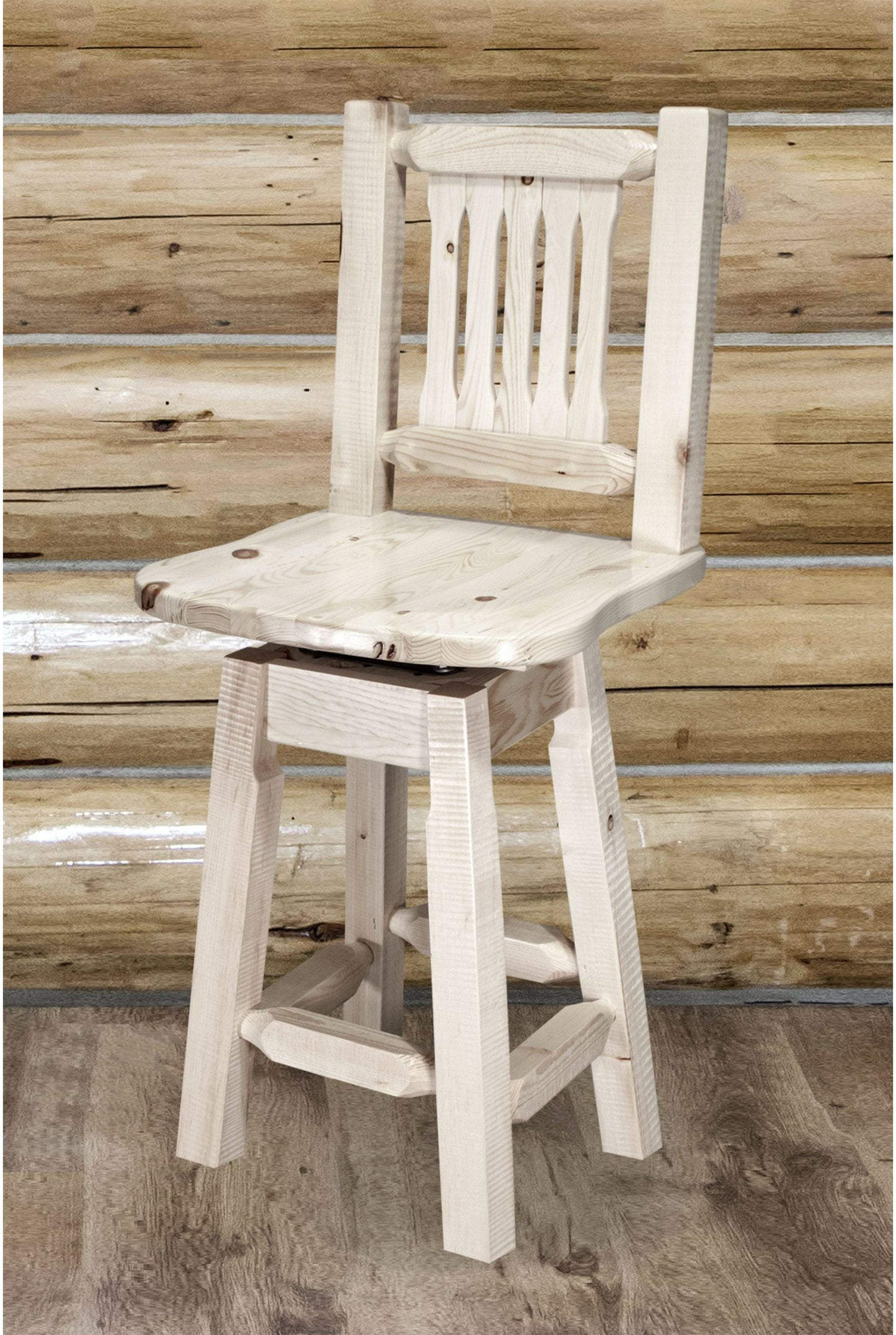 Montana Woodworks Homestead Kollektion Counter Height Barshocker mit Back & Swivel