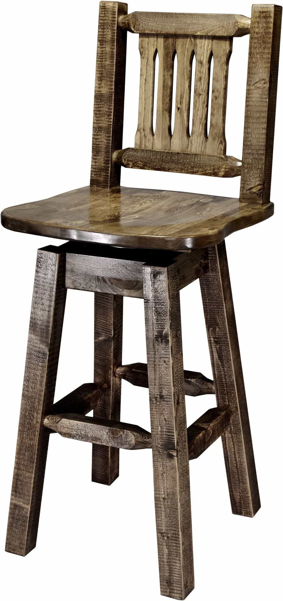 Montana Woodworks Homestead Kollektion Counter Height Barshocker mit Back & Swivel