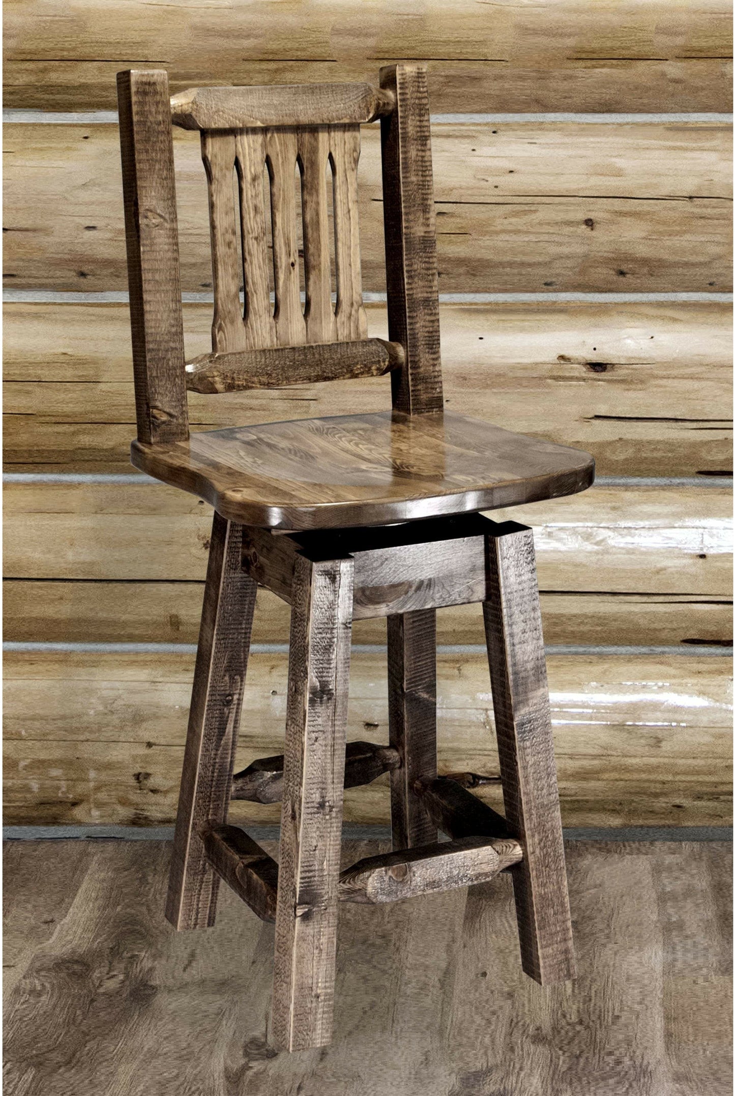 Montana Woodworks Homestead Kollektion Counter Height Barshocker mit Back & Swivel