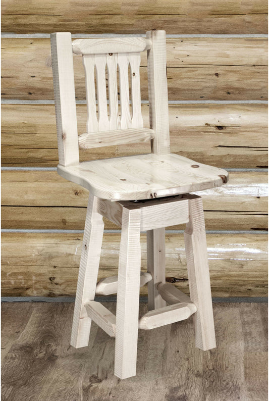 Montana Woodworks Homestead Kollektion Counter Height Barshocker mit Back & Swivel