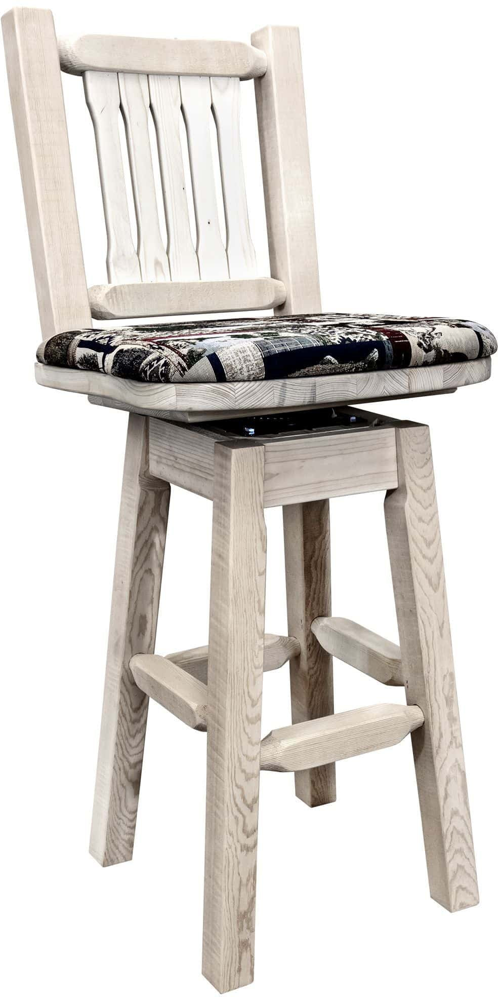 Montana Woodworks Homestead Kollektion Counter Height Barshocker mit Back & Swivel