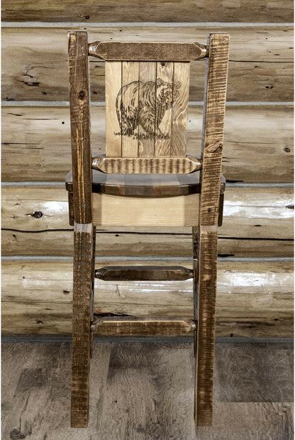 Montana Woodworks Homestead Kollektion Counter Height Barstool mit Engraved Design