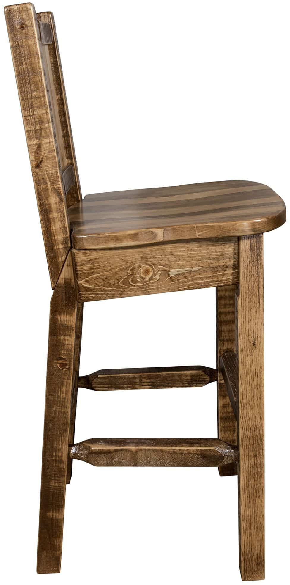 Montana Woodworks Homestead Kollektion Counter Height Barstool mit Engraved Design