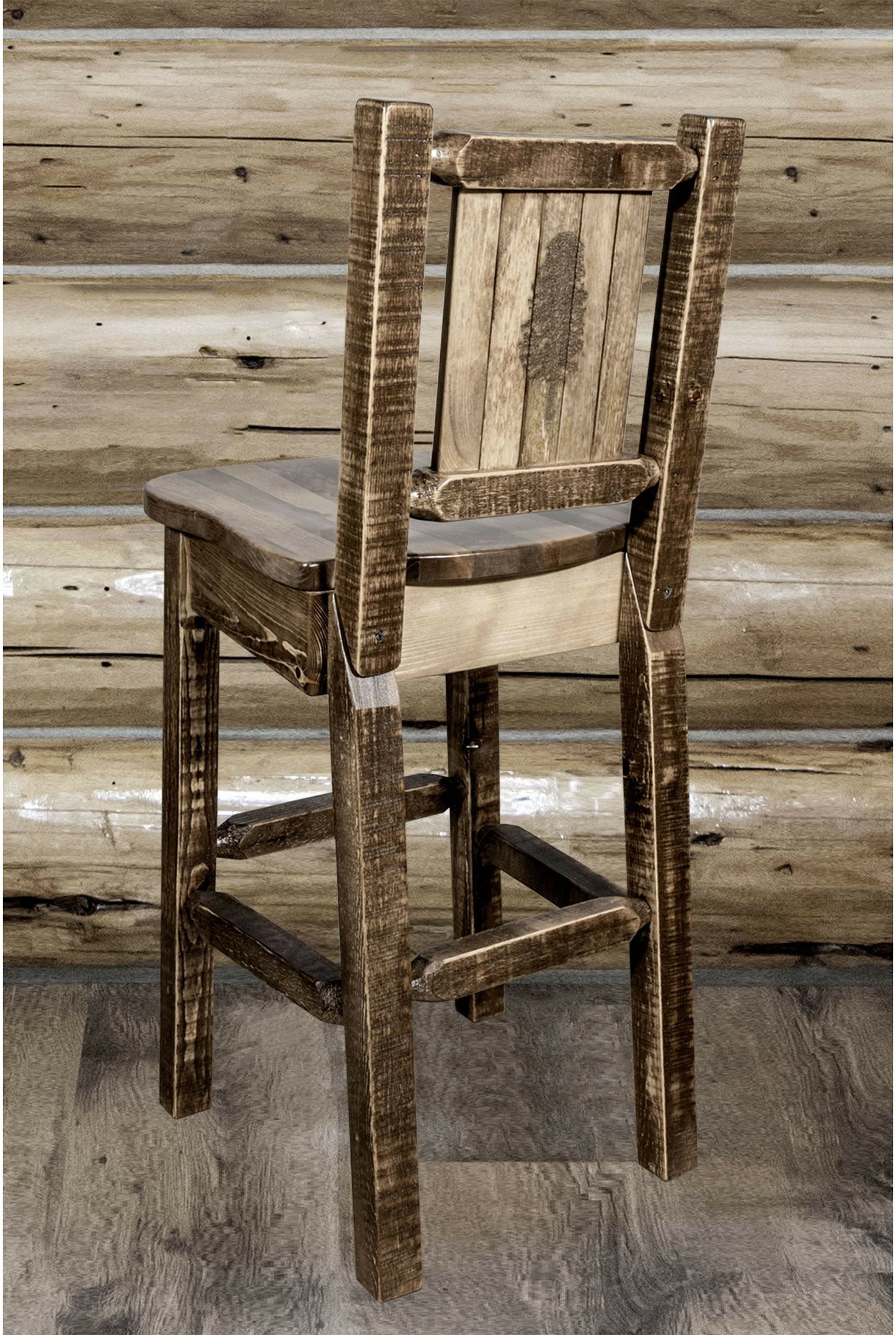 Montana Woodworks Homestead Kollektion Counter Height Barstool mit Engraved Design