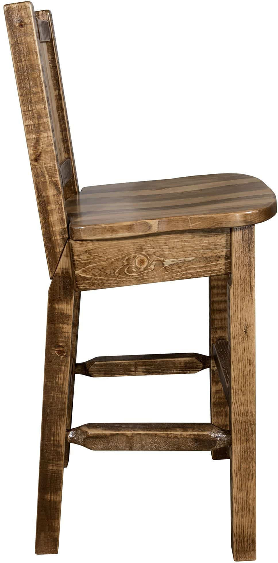 Montana Woodworks Homestead Kollektion Counter Height Barstool mit Engraved Design