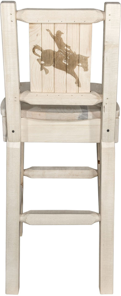 Montana Woodworks Homestead Kollektion Polsterbarsch mit Engraved Design