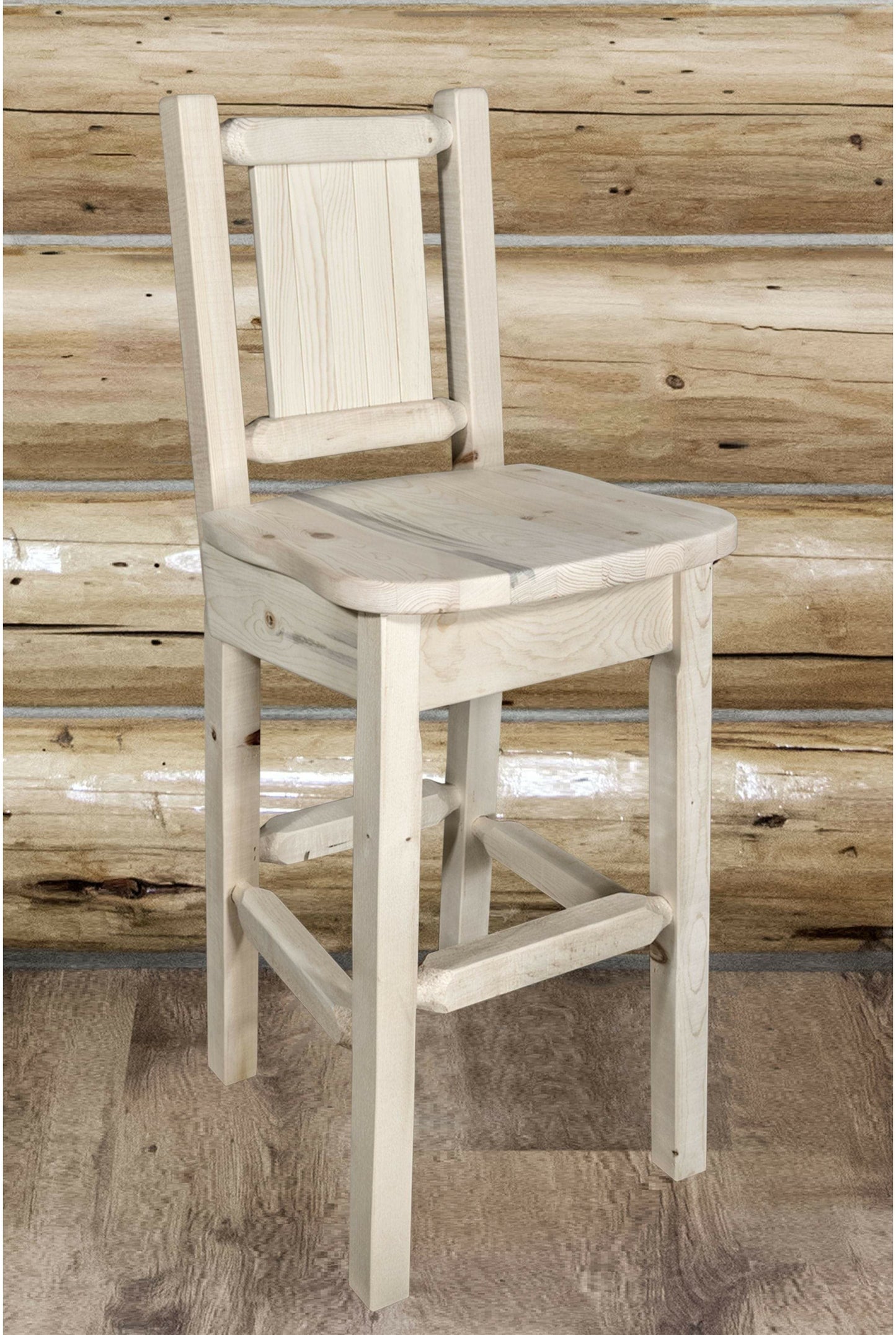 Montana Woodworks Homestead Kollektion Polsterbarsch mit Engraved Design