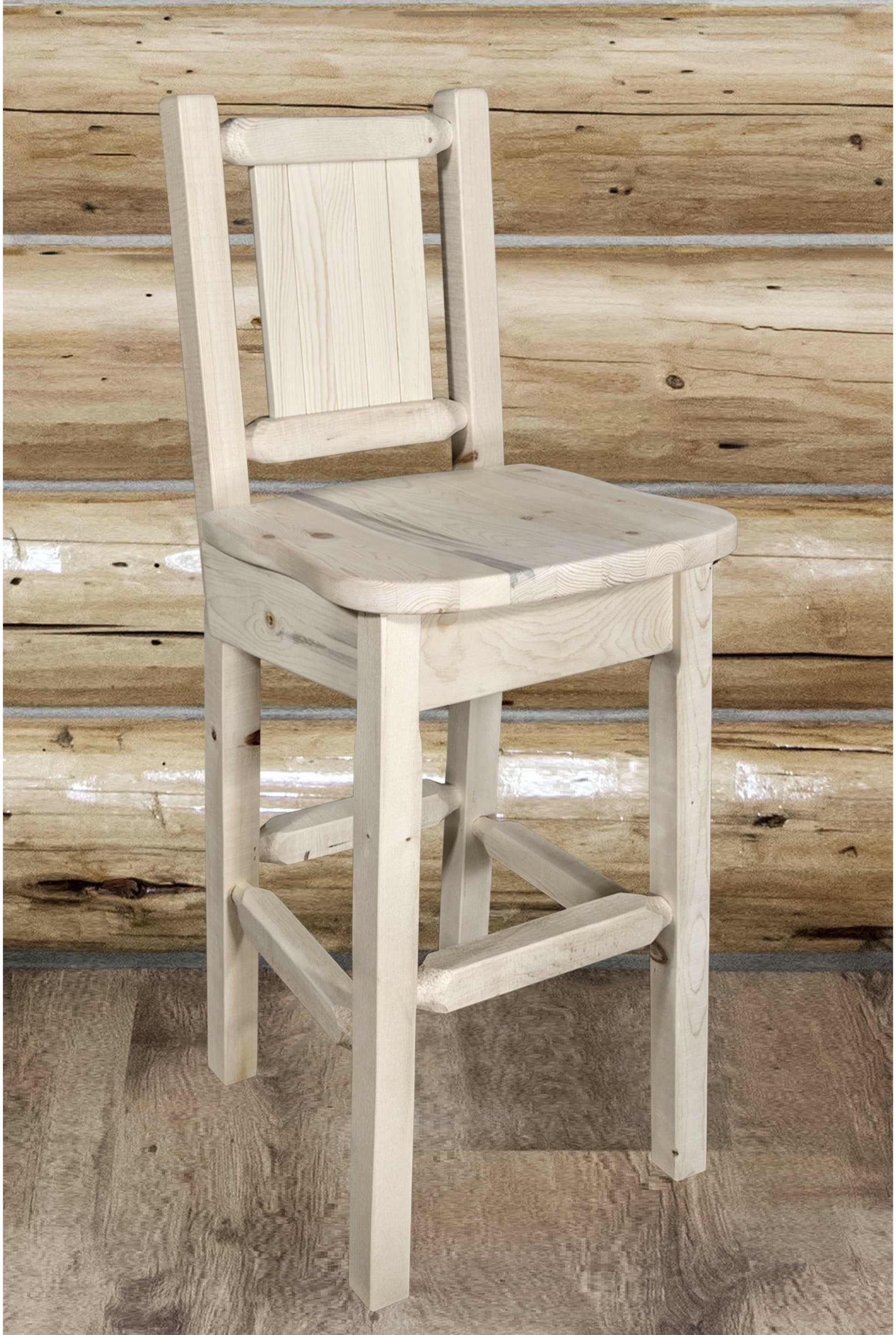 Montana Woodworks Homestead Kollektion Polsterbarsch mit Engraved Design