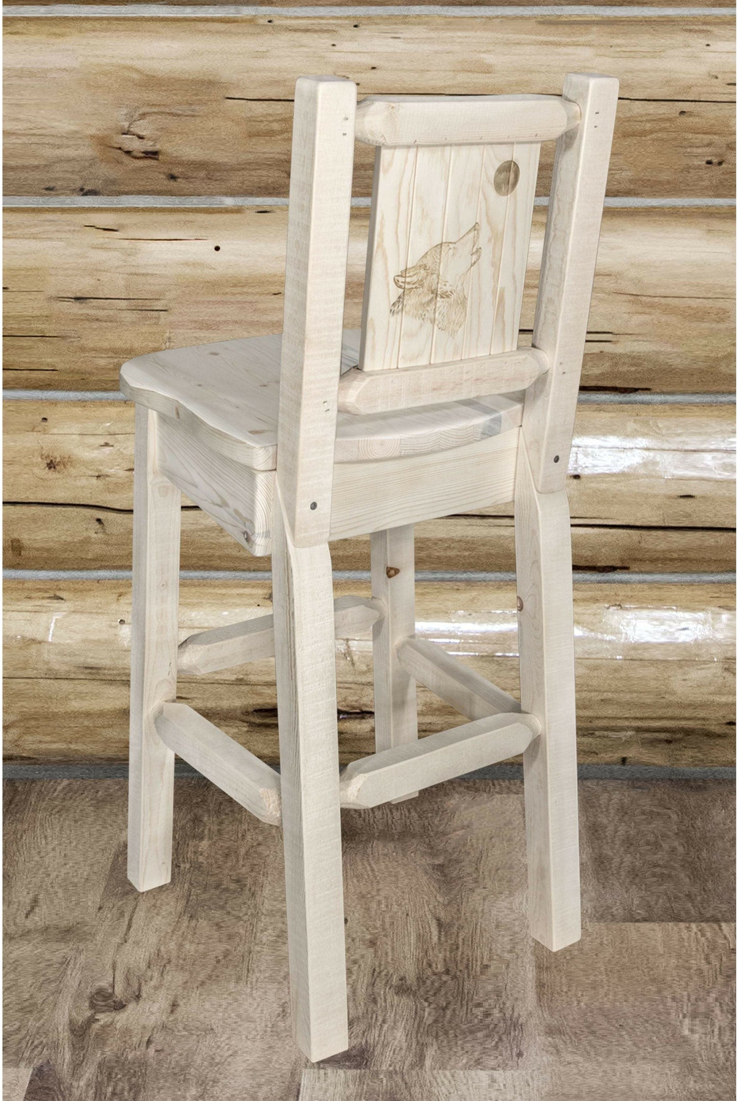 Montana Woodworks Homestead Kollektion Polsterbarsch mit Engraved Design
