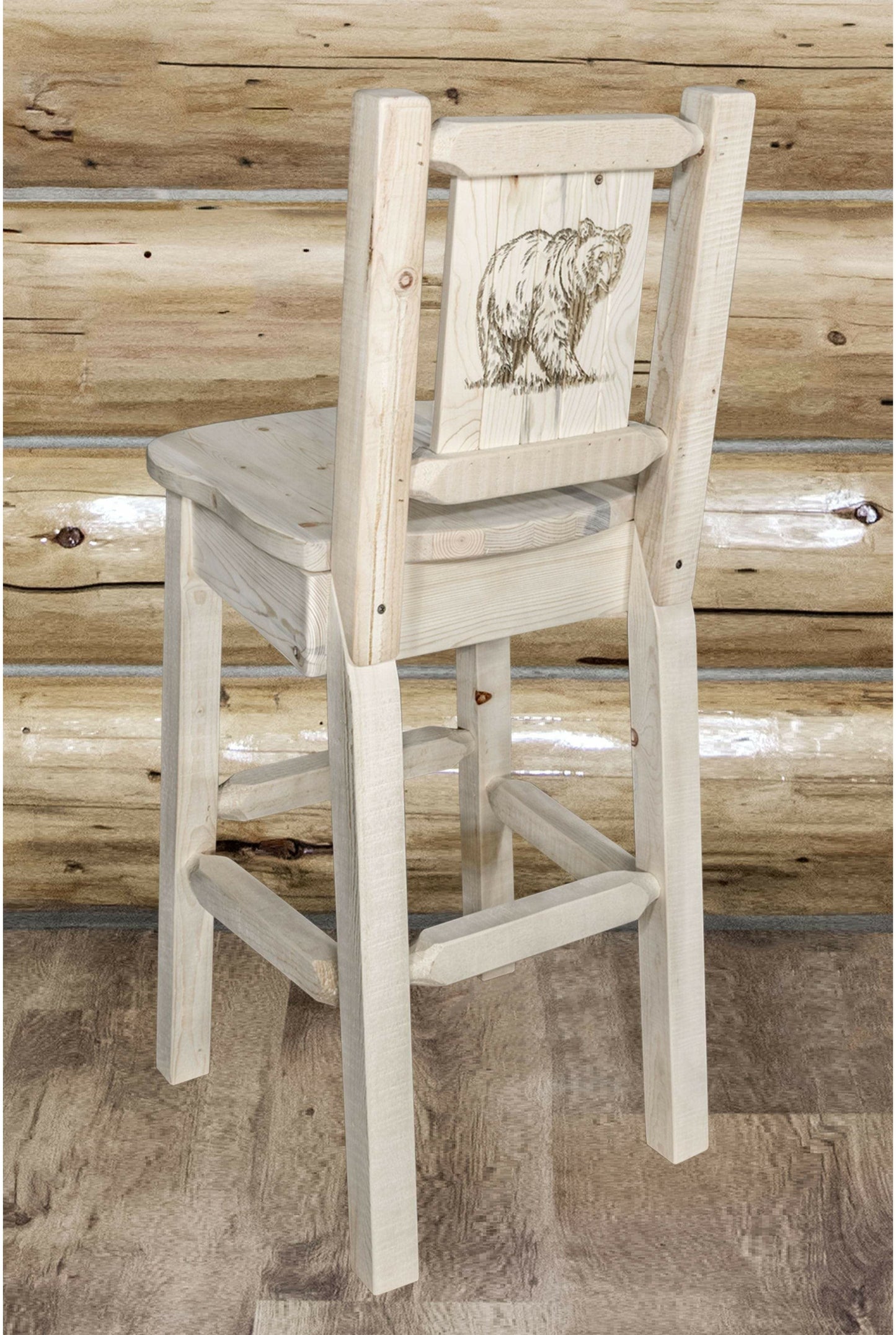 Montana Woodworks Homestead Kollektion Polsterbarsch mit Engraved Design