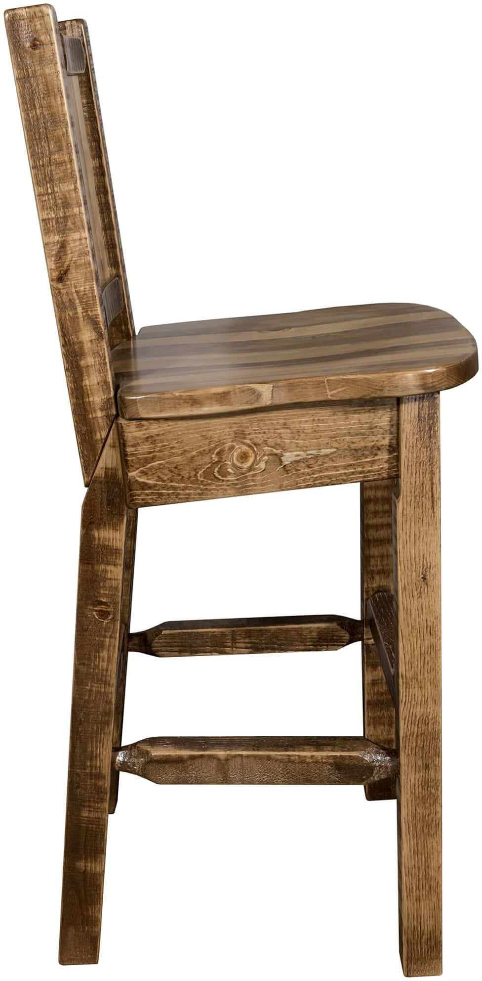 Montana Woodworks Homestead Kollektion Counter Height Barstool mit Engraved Design