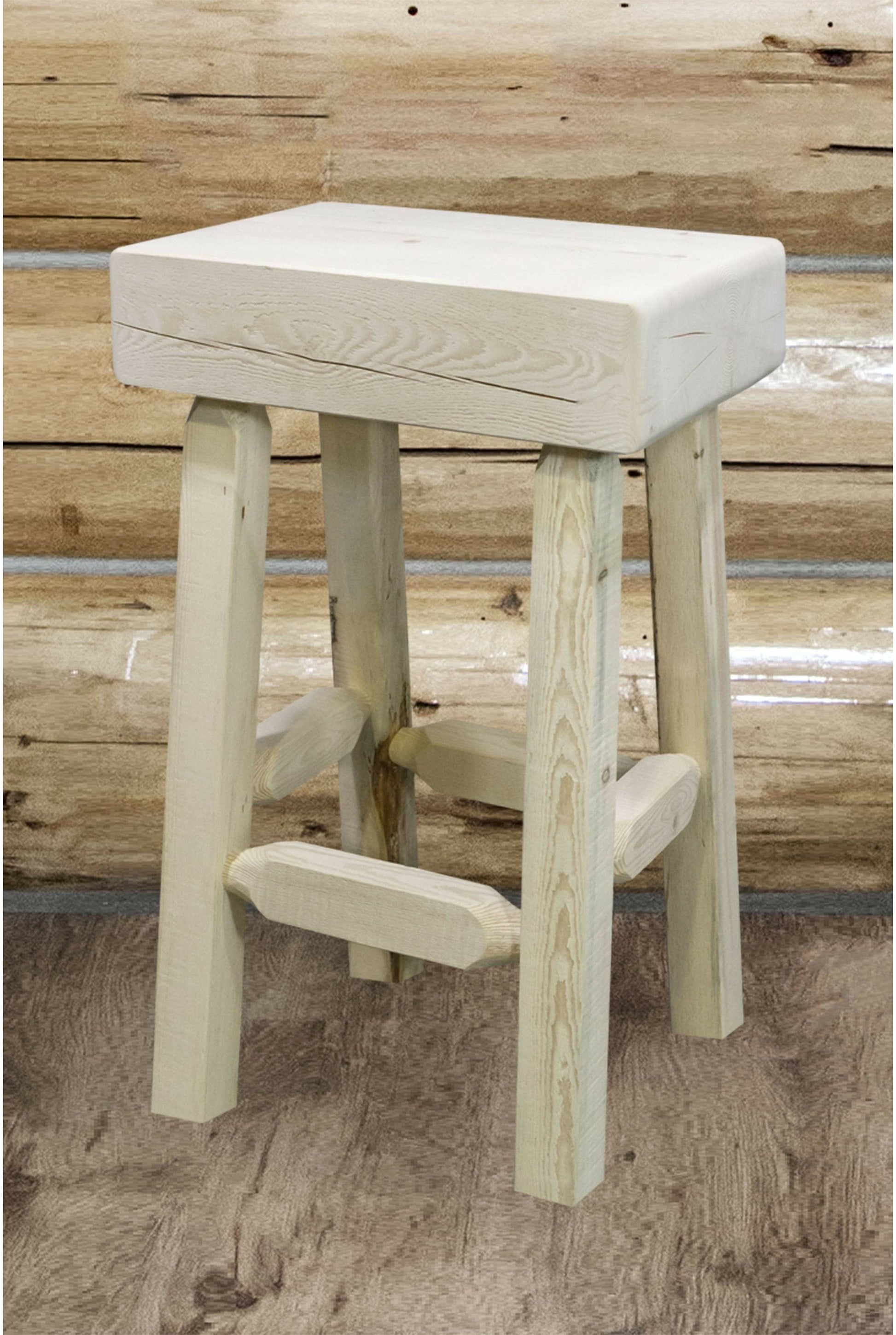 Montana Woodworks Homestead Kollektion Counter Height Halb Log Barstool