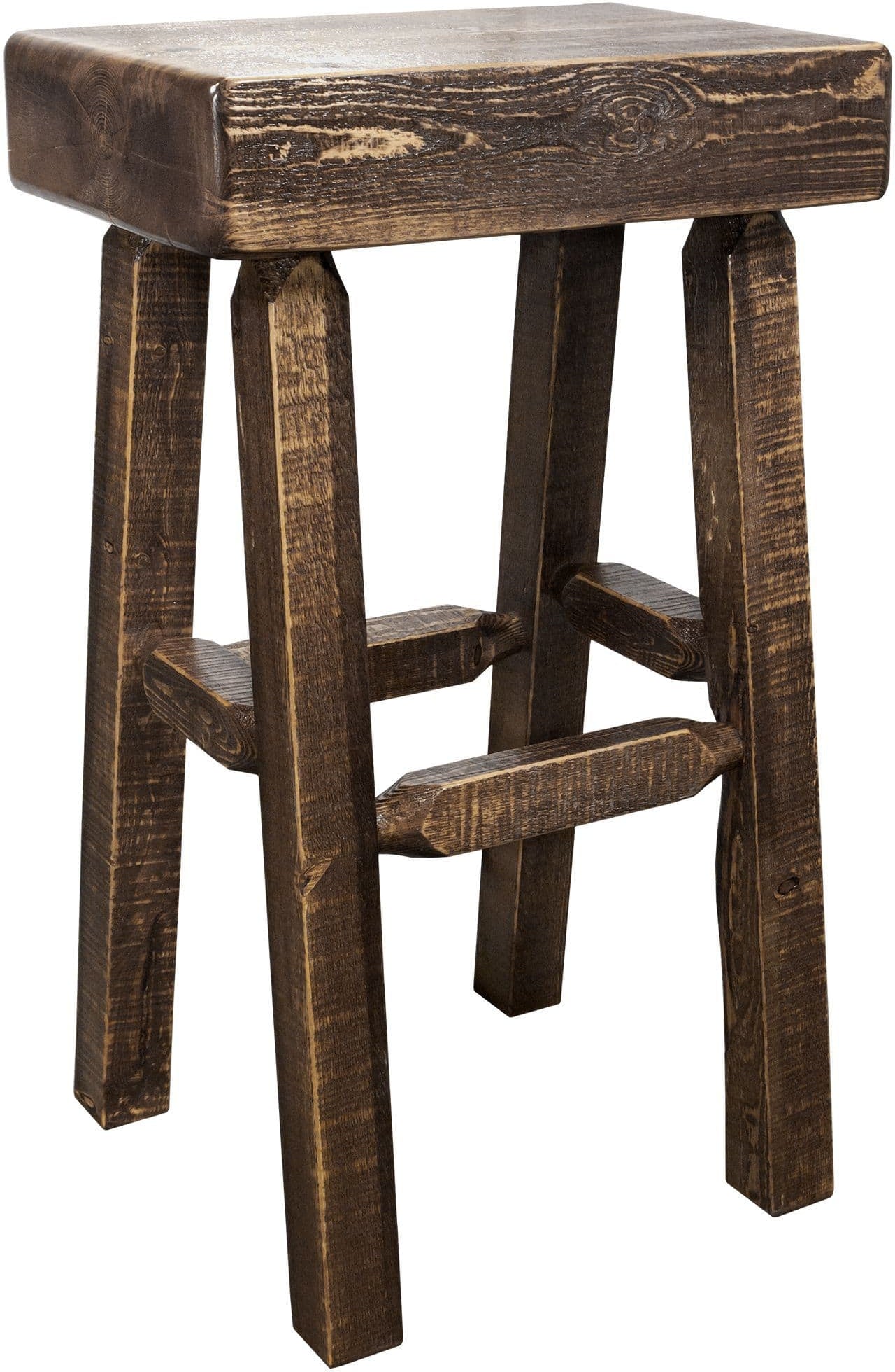 Montana Woodworks Homestead Kollektion Counter Height Halb Log Barstool