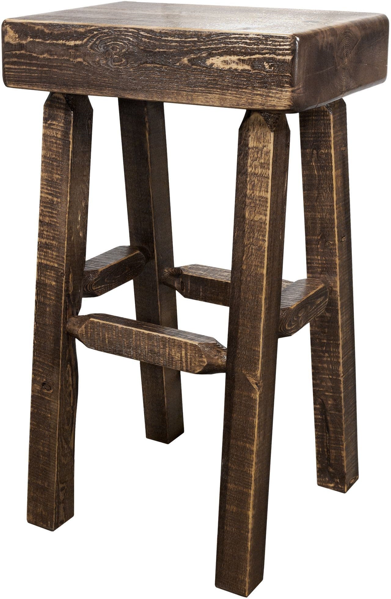 Montana Woodworks Homestead Kollektion Counter Height Halb Log Barstool