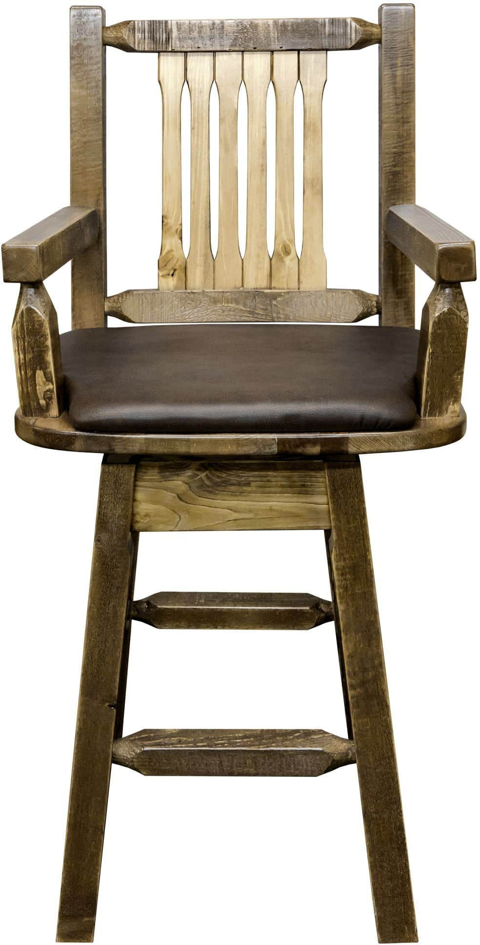 Montana Woodworks Homestead Kollektion Counter Height Swivel Captain's Barshocker
