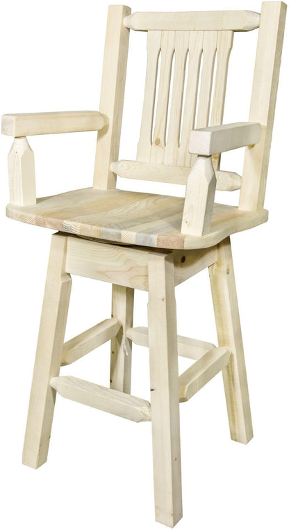 Montana Woodworks Homestead Kollektion Counter Height Swivel Captain's Barshocker