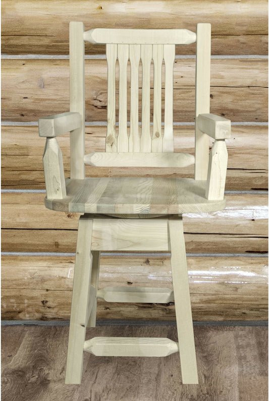 Montana Woodworks Homestead Kollektion Counter Height Swivel Captain's Barshocker