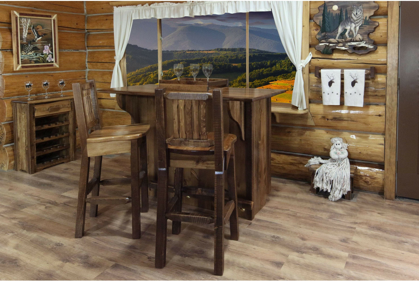 Montana Woodworks Homestead Kollektion Deluxe Bar mit Fußschiene
