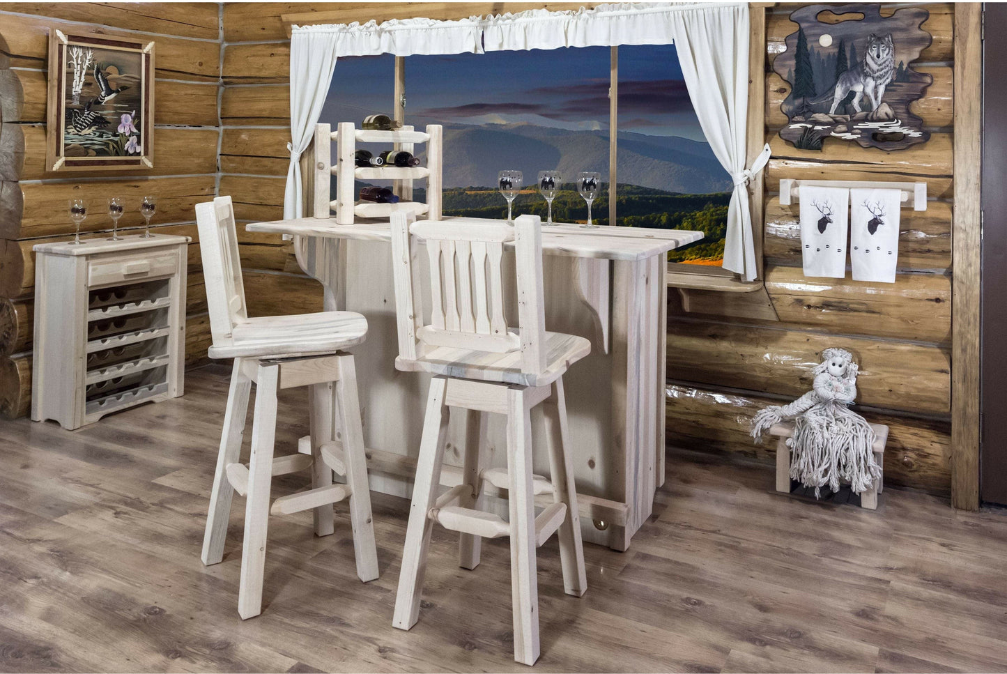 Montana Woodworks Homestead Kollektion Deluxe Bar mit Fußschiene