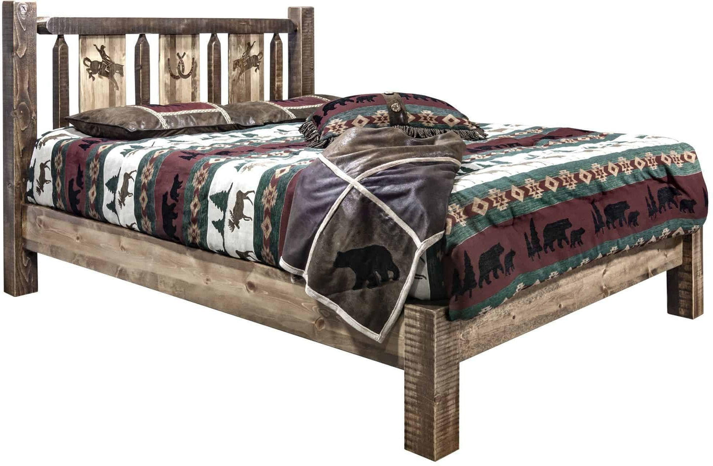 Montana Woodworks Homestead Kollektion Volle Plattform Bett - Flecken & Klare Lacquer Finish