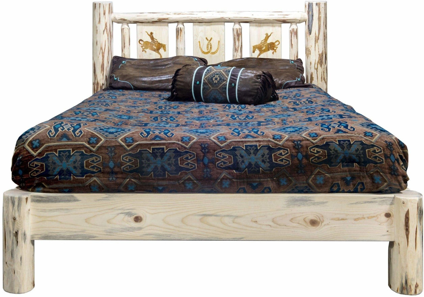 Montana Woodworks Montana Kollektion California King Plattform Bett mit Lasergravur Design - Bereit zum Abschluss