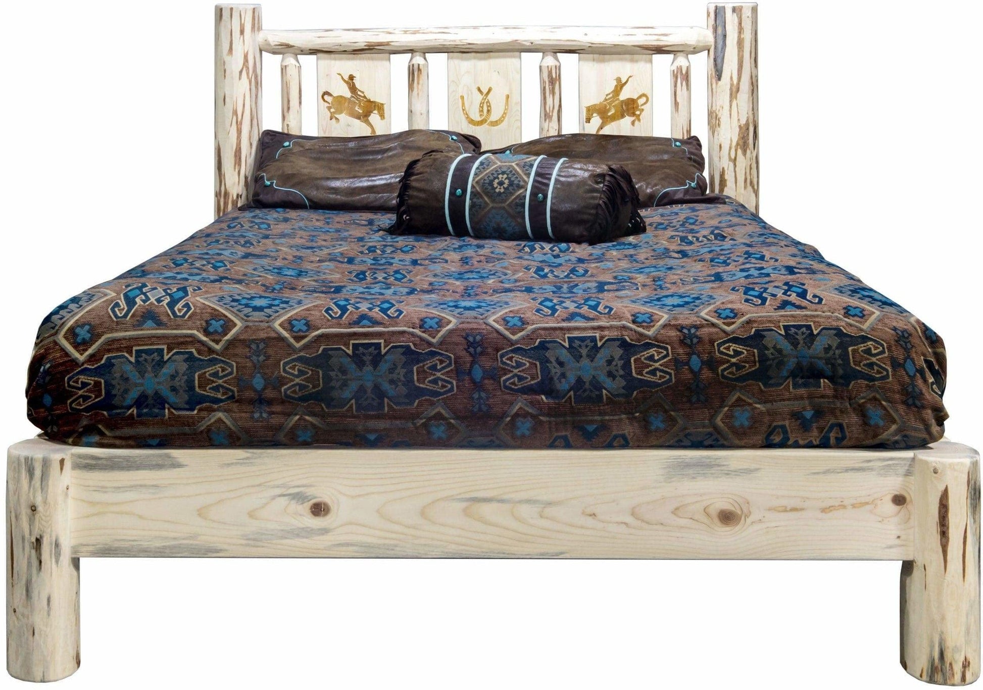 Montana Woodworks Montana Kollektion California King Plattform Bett mit Lasergravur Design - Bereit zum Abschluss