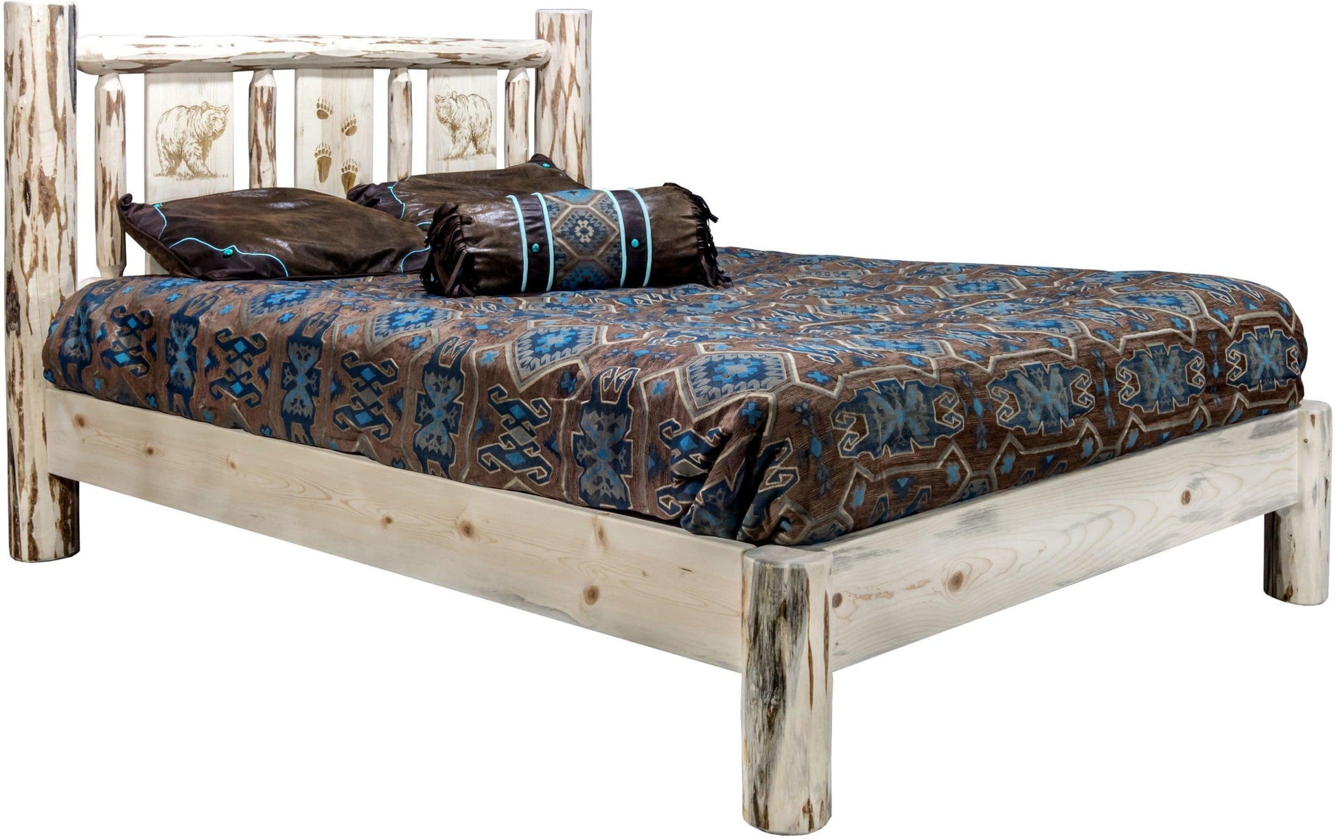 Montana Woodworks Montana Kollektion California King Plattform Bett mit Lasergravur Design - Bereit zum Abschluss
