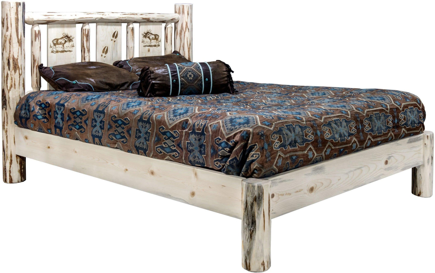 Montana Woodworks Montana Kollektion California King Plattform Bett mit Lasergravur Design - Bereit zum Abschluss