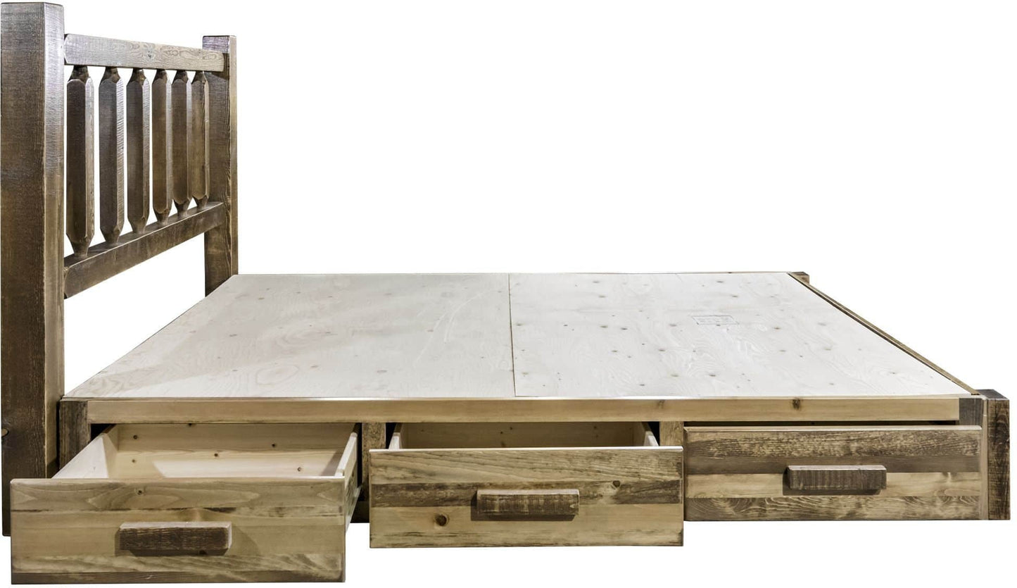 Montana Woodworks Homestead Kollektion King Plattformbett mit Lagerung