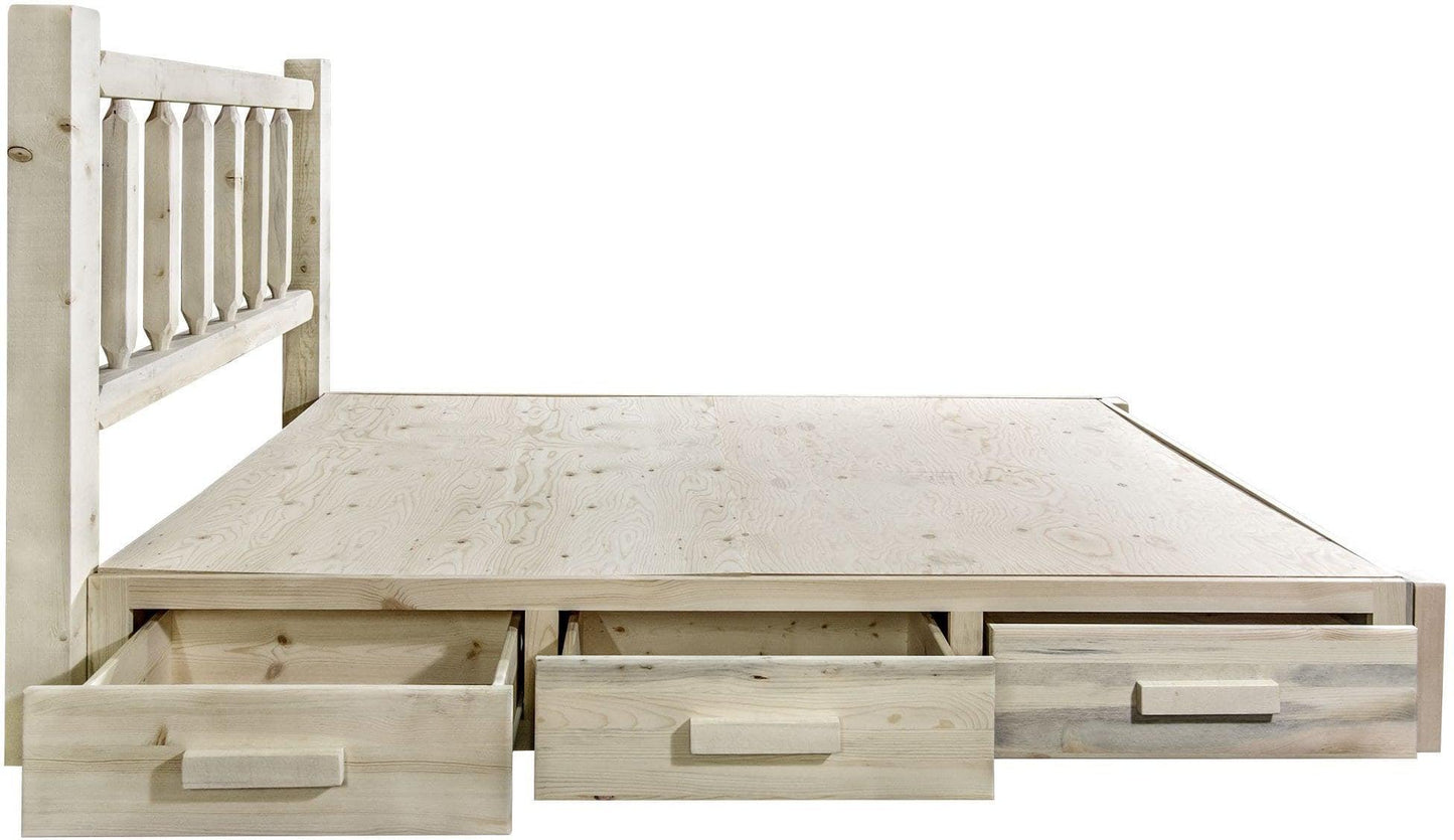 Montana Woodworks Homestead Kollektion Queen Platform Bett mit Lagerung